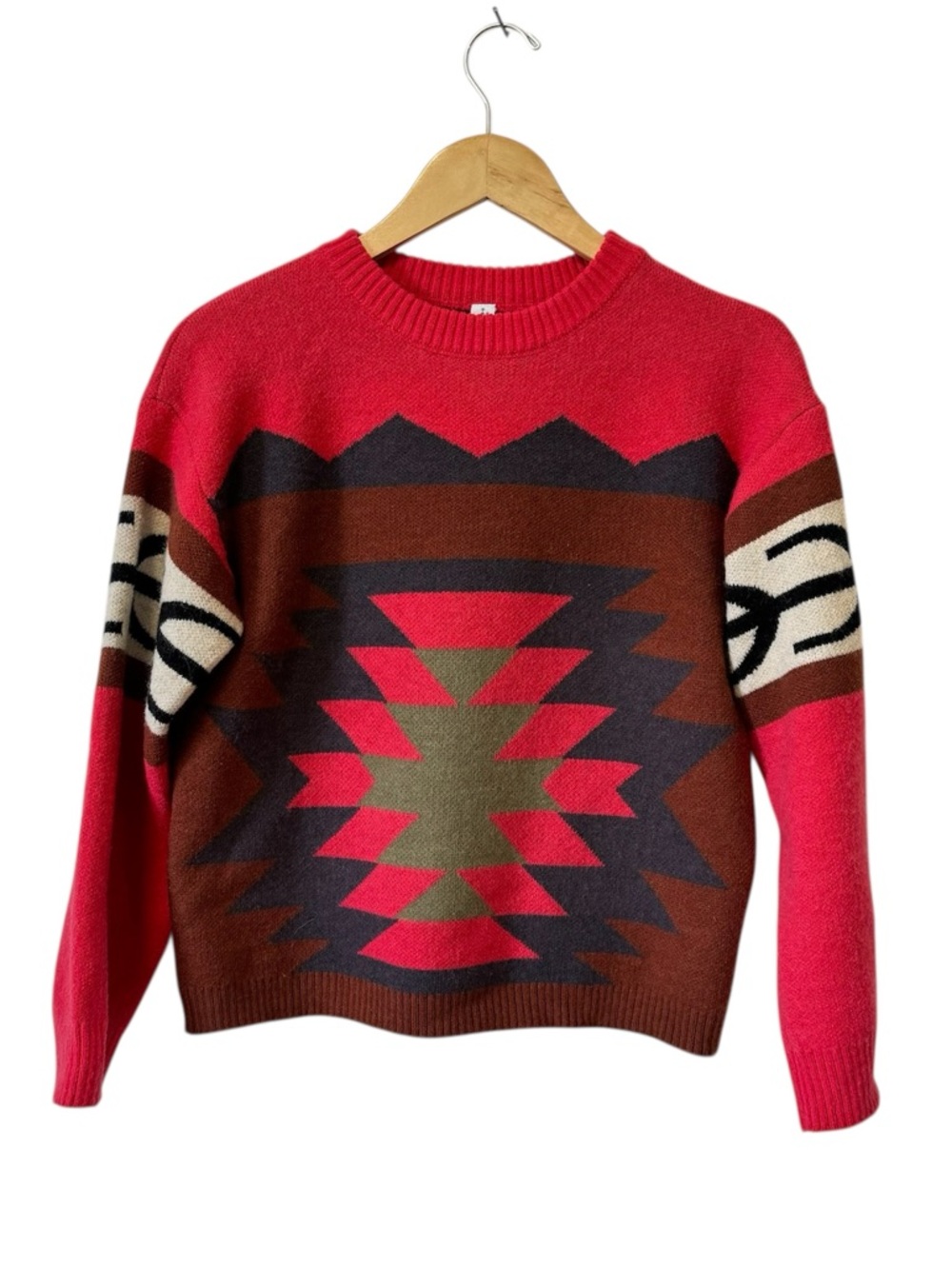 Southwest Aztec Print Sweater Colorful Pink Coastal Cowgirl Womens‎ Small